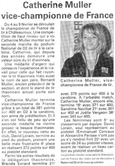 C. MULLER Vice Championne de France